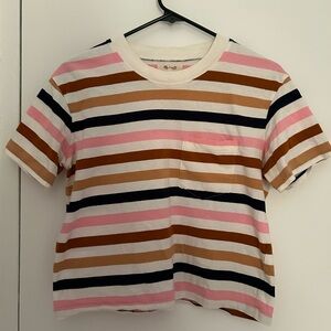 Boxy colorful striped t-shirt